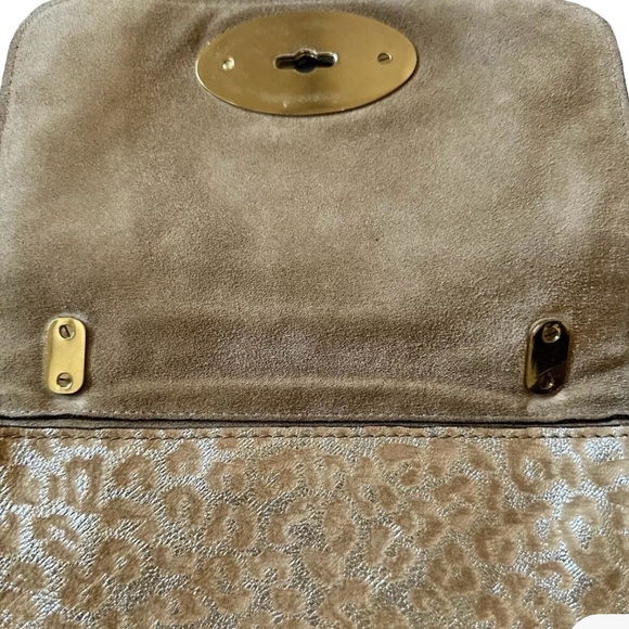 Authentic Mulberry Shrunken Lily in Reverse Gold Glitter Leopard Print- Vintage - Picture 7 of 7